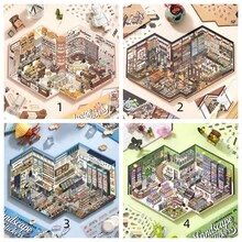 Pegatinas de escena de ciudad 3D, adecuadas para la gestión de inventario de la tienda, la gestión de la tienda y las pegatinas de escena de almacenamiento, pegatinas decorativas de collage, regalo de alivio del estrés DIY (se pueden usar para diarios), pegatinas de papelería divertidas, pegatinas de collage y álbum de recortes DIY - Varios estilos - Ver 11