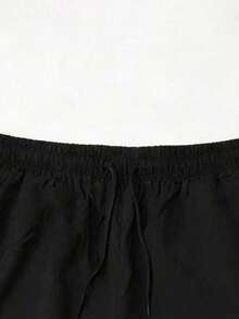 男士運動短褲 夏季戶外時尚休閒街頭風工裝情侶款情侶短褲 - 黑色 - 查看 4