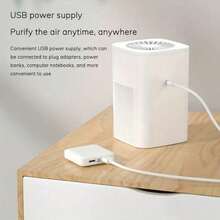OBOVAY Pembersih Udara Ion Negatif yang Efisien: Ditenagai USB, Menghilangkan Kabut Asap dan Debu, Menciptakan Lingkungan Rumah, Kamar Tidur, dan Kantor yang Segar dan Sehat - Putih - View 7
