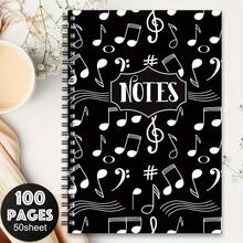 1 Notebook - Vintage Music Magazine, Spiral Bound, Composer Notebook, Teacher Gift, Musician Diary - Suitable For College, Office, Home - Elegant Employee Cover - Ideal Birthday School Supplies - D - View 6