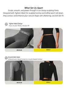 Yefecy 2Pcs Women's Basic Matching Set, Crew Neck Mid Sleeve Top & High Waist Letter Print Wide Leg Pants, Slim Elastic Outfit For Commute, Yoga Sports - Black - View 9