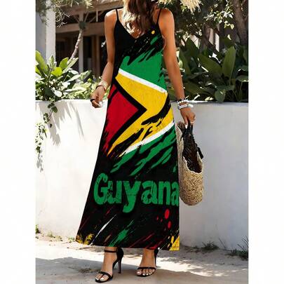 National Culture Guyanese Culture Coded Women's Casual Vacation Dress