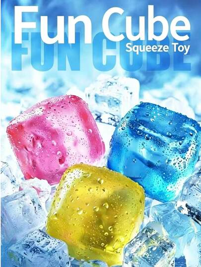 New Need-Oh 5cm Large Ice Cube Squishy - Maltose Ice Cube Squishy - Stress Relief Toy - Square Squishy - Cube Maltose - Squishy Toy - Perfect Gift - Boys Toy - Girls Toy - Popular Squishy - Stress Relief - Super Soft Touch - Irresistible Ice Cube Squishy - Transparent - Office Handheld Squishy