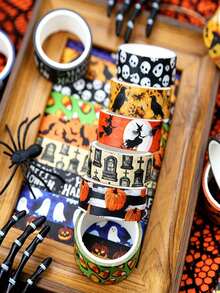 1 Set Halloween Theme Washi Tape, Suitable For DIY Crafts, Gift Wrapping, Scrapbooking, Photo Albums And More, Also A Great Back To School Gift - A - View 9