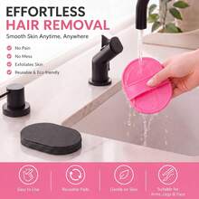 12/24/36pcs Hair Removal Set, Exfoliating Set For Girls, 2 Sizes Smooth Leg And Face Hair Removal Pads, Reusable Physical Hair Removal Tool, Fine Black Sandpaper For Lips And Skin, Face Hair Remover And Scrubbing Pads - Multicolor - View 8