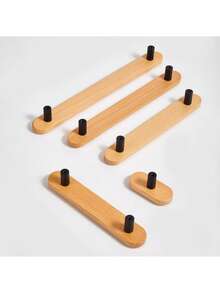 Long Solid Wood Furniture Handle Minimalist Natural Wood Style Kitchen Wardrobe Drawer Pull Furniture Hardware Accessory - Multicolor - View 6