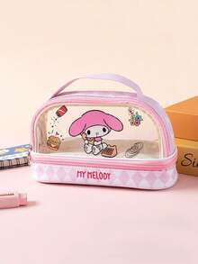 Double Layer Transparent Pencil Case, Hello Kitty Large Capacity Student Stationery Box - Multicolor - View 4
