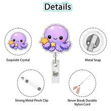 1pc Octopus Retractable Badge Reel Clip For Doctor Nurse ID Card Anti-Loss - Multicolor - View 2