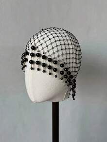 1pc Asymmetrical Pearl Embellished Headpiece With Rhinestones, Luxury Women Hair Accessory - Multicolor - View 22