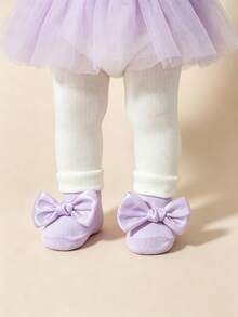 2 Pairs Sweet & Cute Bow Decor Color Block Elegant Short Socks For Baby Girls, Cuffed Socks, Candy Color Palette, Suitable For Full Moon Photo Shoot, As Gift - Multicolor - View 3