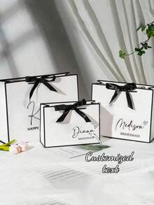 1件客製化婚禮禮品袋，個性化伴娘禮物，新娘派對禮品袋，客製化生日禮品袋，婚禮禮品袋，伴娘禮品袋，母親節禮物，獨特禮物，貼心禮物，婚禮迎賓禮品袋 - 彩色 - 查看 4