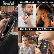 HIENA 3-Piece Professional Wireless Hair Clipper Set, Electric Hair Trimmer + Shaver, Home Adult Haircutting Tool With Haircutting Cape + Multiple Blades - View 7