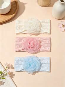 Multi-Pack Multicolor Soft Elastic Baby Headbands, Breathable, Suitable For All Seasons, Great Gift, Perfect For Photos - White, Yellow, Pink, Green, Blue - View 7