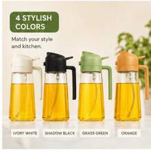 1pc 2-In-1 Glass Oil Sprayer And Dispenser Bottle, Glass Cooking Oil Sprayer, Olive Oil Sprayer, Glass Oil Spray Bottle, Suitable For Air Fryer, Cooking Spray, Salad, BBQ, Baking, Suitable For Kitchen, Oil Mist Spray Bottle - Multicolor - View 10
