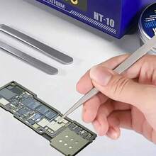 Set Pinset Perbaikan Ujung Halus Presisi Baja Tahan Karat, Set Pinset Presisi Ujung Lurus + Bengkok, Set Pinset Perbaikan Ponsel, Pinset Khusus untuk Mengambil Komponen Elektronik, Set Pinset Khusus untuk Perbaikan Motherboard - C-Perak - View 7