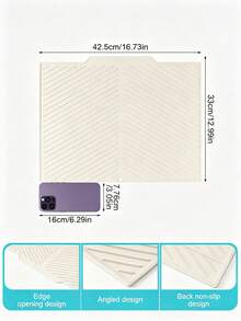 1pc Silicone Dish Drying Mat - Foldable Heat-Resistant Multifunctional Kitchen Drainer Mat, Suitable For Tableware And Utensils - Grey - View 21