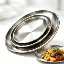 2/4/6/10pcs Stackable Stainless Steel Plates, 6.7/7.9/10.2in – Nested Serving Dishes For Home, Camping, BBQ - Silver - View 1