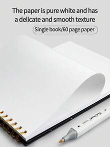 1pc A4 Marker Paper Sketchbook For Hand-Drawn Manga, Drawing, Painting, Doodle, Blank Drawing Paper Set For Art Students - Marker Sketchbook - View 7