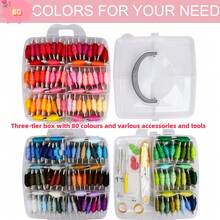 150 Colors 100 Colors 80 Colors 32 Colors + 36 Colors DIY Set, Includes Various Letter Beads, Round Beads, Faux Pearls, Various Tools, Cross Stitch Thread Box, 3-Layer Embroidery Thread Set, Winding Board, Embroidery Needle Box, Portable Storage - Multicolor - View 14