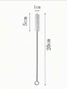 5 buah Sikat Pembersih Sedotan Logam - Sikat Stainless Steel Ekstra Panjang untuk Membersihkan Sedotan, Botol, dan Tabung yang Dapat Digunakan Kembali - A - View 7