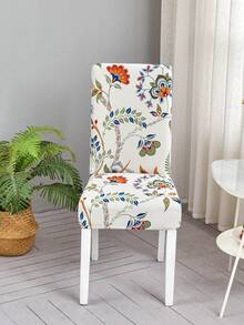 1PC/4pcs/6pcs Chair Cover, Decorative Chair Slipcover, Milk Silk Fabric, Non-Slip Elastic Full Coverage Chair Cover, 1PC One Size, 4pcs/6pcs Set, Floral Print, Rich Colors, Suitable For Spring, Summer, Autumn, Winter, All Seasons - Multicolor - View 5