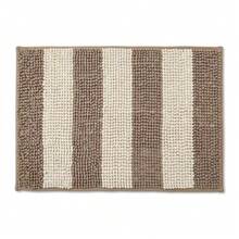 1pc 40x60cm Super Soft Absorbent Anti-Slip Rectangular Polyester Cationic Dual-Color Chenille Striped Floor Mat, Hot Melt Glue Backing, Thick Plush Bedroom Bedside Rug, Multi-Color Options, Machine Washable Quick Dry - Striped Series - View 12