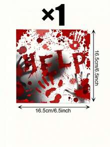 20/1pc Halloween "Help Needed" - Disposable Napkins With Bloody Handprints And Footprints. Suitable For Party Decorations, Halloween Decorations, Table Decorations, Halloween And Christmas Decorations. - One Size Fits All - View 8