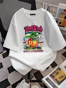 Camiseta estampada para mujer NUEVA Vintage Rat Fink para Hot Rod Camiseta Vintage Lavada Ligeramente Elástica Ropa de Diseñador Unisex Ropa de Calle para Hombres - Blanco - Ver 2
