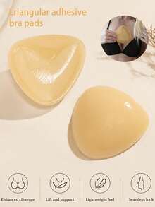2pcs/Set Women's Summer Double-Sided Adhesive Bra Pads, Thickened, Small Chest Enhancing, Soft & Comfortable, Reusable 3-4 Times, Suitable For Bikini, Wedding Dress, Photography, Etc. - Multicolor - View 1
