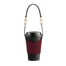 Customizable Text Leather Cup Sleeve, Made Of High-Quality Faux Leather Material, Features Adjustable Elastic Design, Fits Various Sizes Of Milk Tea Cups, Coffee Cups And Insulated Cups - Multicolor - View 11