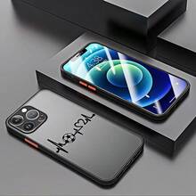 1pc Creative Football ECG Heartbeat Aesthetic Crown Pattern Spray Painted Skin-Feel Full Coverage Lens Anti-Drop Fashion Phone Case Compatible With Apple 11 12 13 14 15 16 17 Pro Max 7/8/XR Series Anti-Fingerprint Protective Cover - Multicolor - View 2
