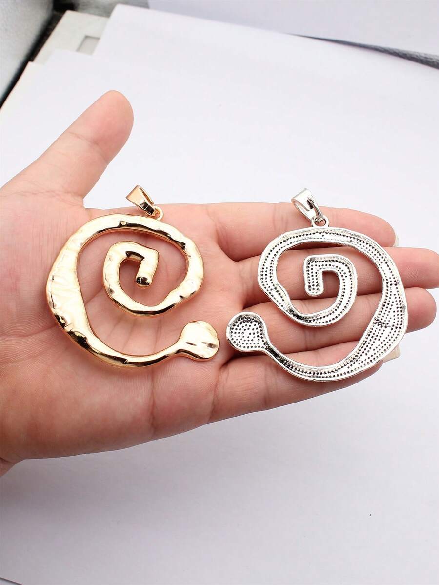 1pc 80x70mm Large Swirl Shaped Pendant Pendant For DIY Jewelry Making Necklace Keychain Phone Chain Bracelet Making Accessories Handmade Craft - Swirl-shaped Pendant - View 1