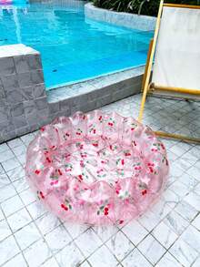 Transparent Sequin Fruit Inflatable Pool, Essential Pool Supplies, Pool Accessories, Beach, Pool Float, Backyard Party - Circular Swimming Pool - View 3
