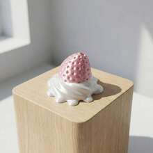 1pc Cute Strawberry Cream Pen Holder - 3D Printed Sweet Fruit Design, Desktop Storage Organizer, Beautiful Desktop Decoration, Suitable For Home Office, Perfect Gift For Dessert Lovers And Stationery Enthusiasts. - Multicolor - View 5