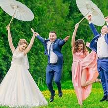 1pc White Paper Umbrella, Manual Opening, Suitable For Wedding Bride Decoration Prop, Photography Prop, Wedding Supplies, Sun Protection, Sturdy Wind-Resistant Handle, Wedding Accessories, Outdoor Decor, Dance Prop - Multicolor - View 2