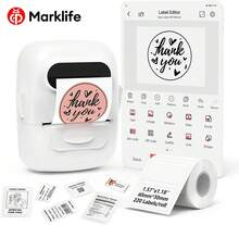 Marklife P50 小型企业及家庭办公便携式打印机，迷你无线标签贴纸制作器，蓝牙热敏标签贴纸打印机 - 彩色 - 查看 2