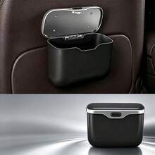 Multi-Functional Car Microfiber Leather Trash Can, ABS Material, No Deformation, Suitable For 99% Of Car Models, Wet And Dry Use, Space-Saving, Non-Destructive Installation, Automatic Organization, Travel Essential, Minimalist Trash Can - View 3