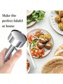 1PC Stainless Steel Meat Ball Spoon, Salad Sandwich Rice-Meat Dumplings Making Spoon, Kitchen Household Creative Meat Pressing Pork And Beef Ball Mold, Rice-Meat Dumplings Tools, Easy To Clean And Reusable, Maruko Artifact,Kitchen Gadgets - Multicolor - View 1