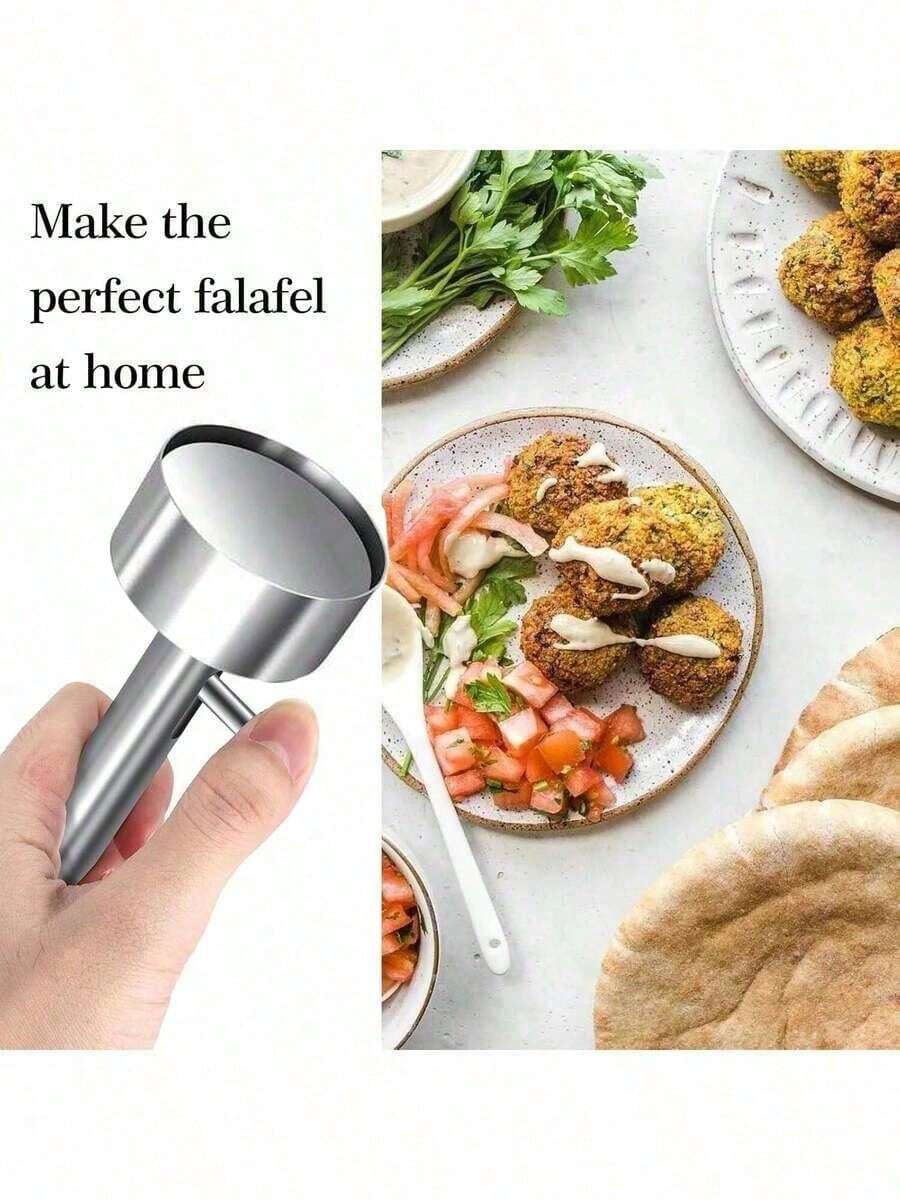 1PC Stainless Steel Meat Ball Spoon, Salad Sandwich Rice-Meat Dumplings Making Spoon, Kitchen Household Creative Meat Pressing Pork And Beef Ball Mold, Rice-Meat Dumplings Tools, Easy To Clean And Reusable, Maruko Artifact,Kitchen Gadgets - Multicolor - View 1
