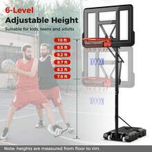 Portable Basketball Hoop Outdoor, 7.9-10 FT Basketball Goal System W/ 44 Inch Shatterproof Backboard - Default Title - View 7