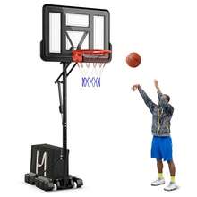 Portable Basketball Hoop Outdoor, 7.9-10 FT Basketball Goal System W/ 44 Inch Shatterproof Backboard - Default Title - View 1