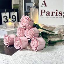 Forever Rose Bouquet Building Blocks Puzzle Stavebnice, DIY Multi-Color Rose Building Bricks, Realistic Rose Set, Valentine's Day Surprise, DIY Home Decor, Office And Living Room Decoration - Multicolor - View 6