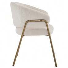 White Dining Chair, Modern Dining Chair In Gold  Velvet (2 Pieces), Dining Chair With Gold Legs - White 1 - View 10