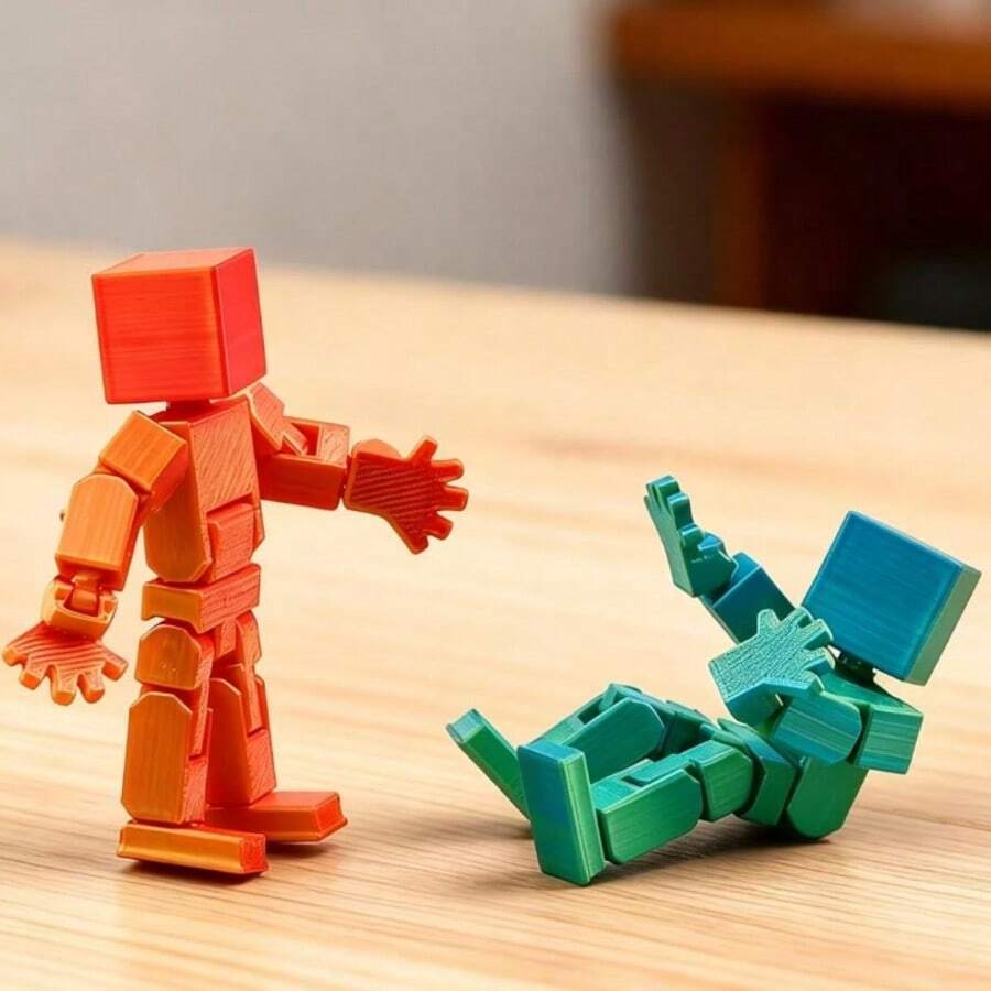 Figur Robot Blok 3D dengan Sendi Bergerak, Model Dekoratif Sendi Fleksibel, Mainan Ujung Jari, Dapat Berdiri, Terbuat dari Plastik, Kerajinan Artistik, Cocok untuk Dekorasi Mobil, Rumah, Kantor, dan Pesta, Hadiah Liburan, Pajangan Kreatif untuk Pecinta Akuarium dan Reptil, Suvenir Pesta Unik
