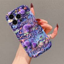 Disney Mickey Mouse Purple Pattern Phone Case, Plush Style With Pom Pom & Bow Print, Shockproof Protective Cover, Compatible With IPhone 17/16/15/14/13/12/11 Pro, Perfect Gift For Fans & Teens - White - View 4
