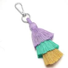 1pc/Pack Tassel Keychain 14.5cm Gradient Color Three-Layer Tassel Christmas Tree Pendant Phone Charm Decoration Handmade DIY Clothing Accessories Bag Jewelry Parts - Tassel Keychain - View 11