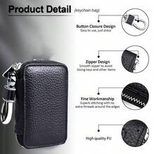 Men's Keybag Car Key Car Key Chain Keychain Holder Metal Hook And Keyring Zipper Bag For Remote Key Car Key Pouch Dad's Gift Mother's Gift A,Keyholder - Multicolor - View 8