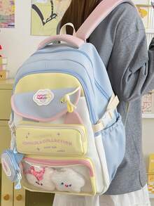 New Back To School & Graduation Season Elegant Cute Fashion Versatile Couple Travel Large Capacity Multifunctional Backpack (Accessories Not Included) - Multicolor - View 3