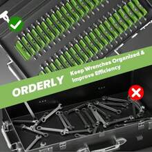 Modular Wrench Organizer Wrench Holder - Wrench Tool Organizers For Tool Drawer Storage, Wrench Storage Set With Metric And SAE Label, Wrench Rack Tool Gift For Professional Mechanics Men - Green - View 5