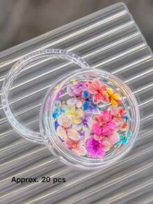 清新碎花美甲飾品 花園迷你五瓣花美甲素材 日系溫柔風 多色可選 約20件裝 天然乾燥花系列 造型略有不同 適用美甲DIY創作 - 彩色 - 查看 11